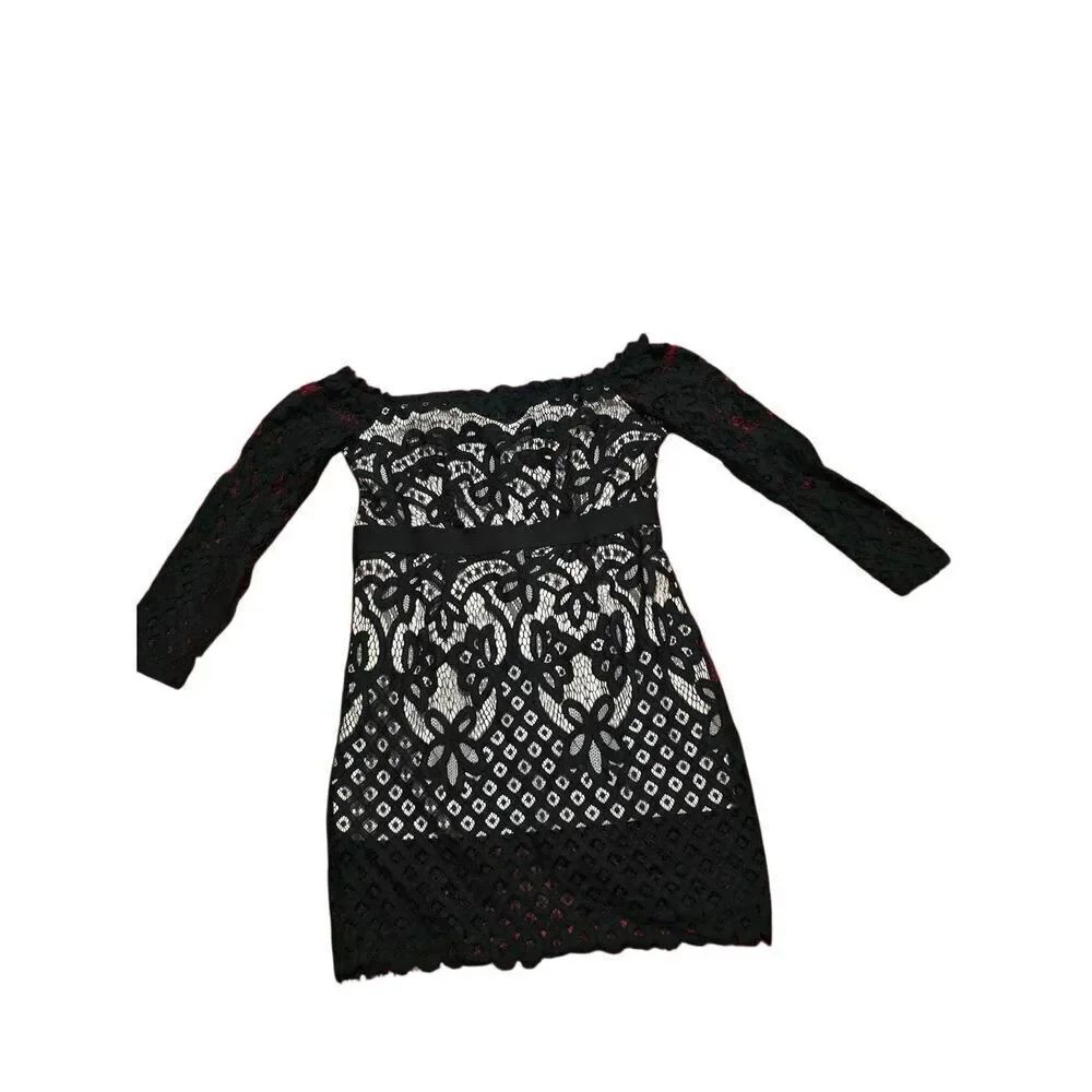 Off Shoulder Lace Mini Dress